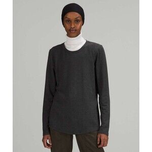 Lululemon Ever Ready Long Sleeve Shirt Top Heathered Black New Size 6